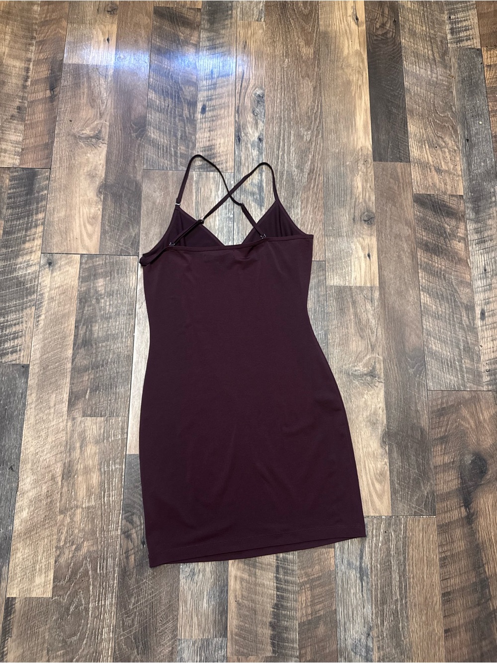 All Saints Burgundy Spaghetti-Strap Mini Dress